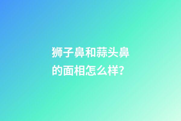 狮子鼻和蒜头鼻的面相怎么样？