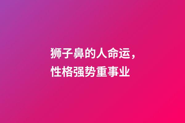 狮子鼻的人命运，性格强势重事业