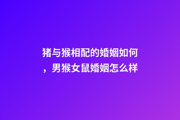 猪与猴相配的婚姻如何，男猴女鼠婚姻怎么样-第1张-观点-玄机派