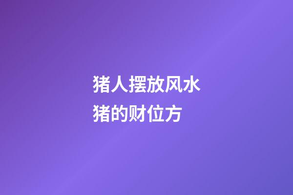 猪人摆放风水猪的财位方