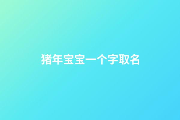 猪年宝宝一个字取名