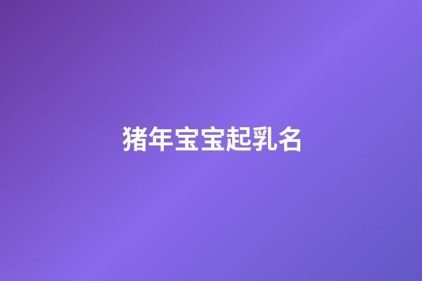 猪年宝宝起乳名