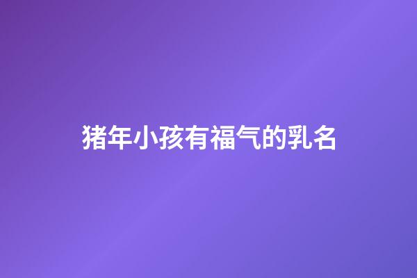 猪年小孩有福气的乳名