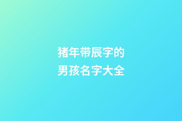 猪年带辰字的男孩名字大全