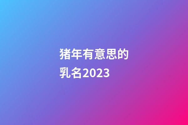 猪年有意思的乳名2023