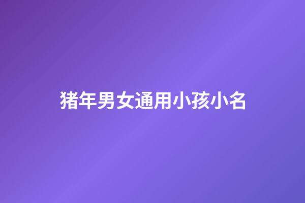 猪年男女通用小孩小名