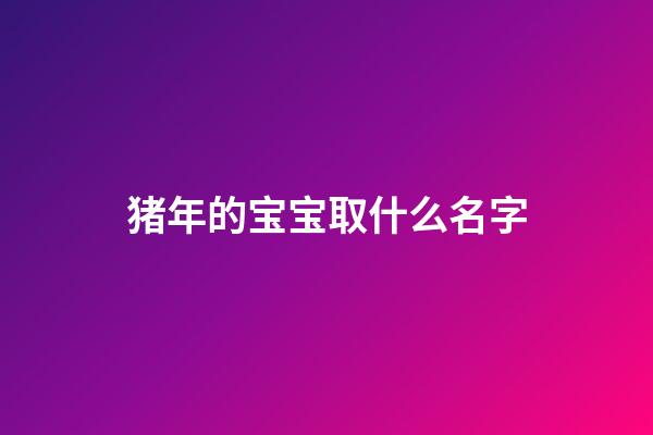 猪年的宝宝取什么名字