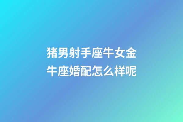 猪男射手座牛女金牛座婚配怎么样呢-第1张-星座运势-玄机派