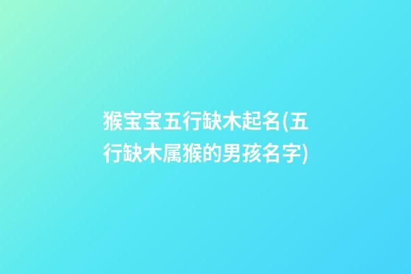 猴宝宝五行缺木起名(五行缺木属猴的男孩名字)