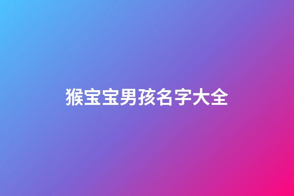 猴宝宝男孩名字大全