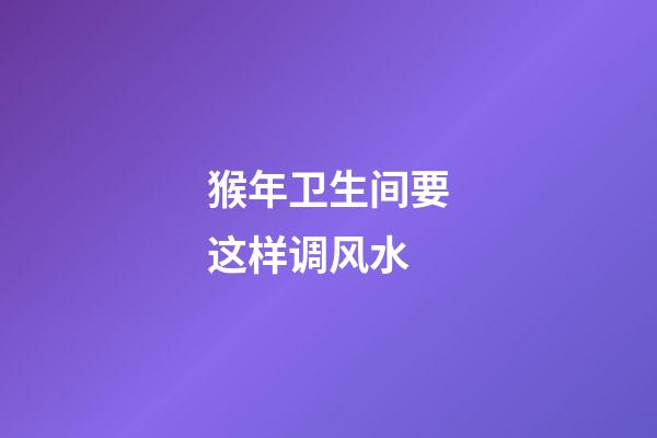 猴年卫生间要这样调风水