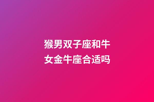 猴男双子座和牛女金牛座合适吗-第1张-星座运势-玄机派