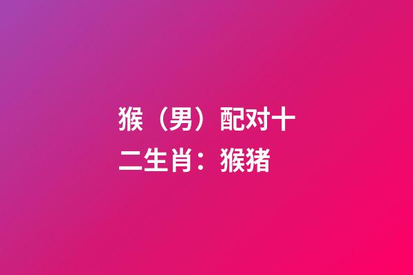 猴（男）配对十二生肖：猴+猪