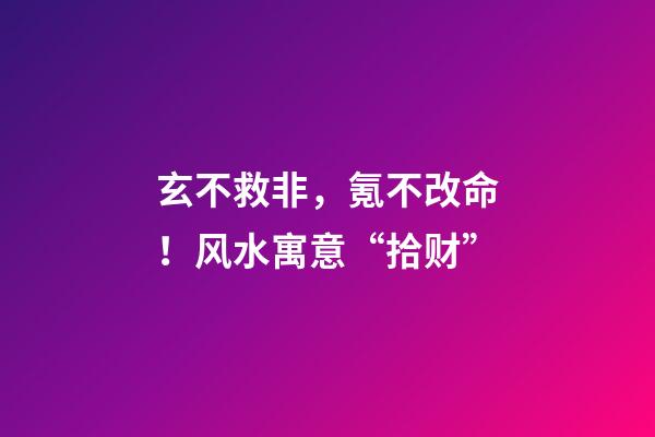 玄不救非，氪不改命！风水寓意“拾财”