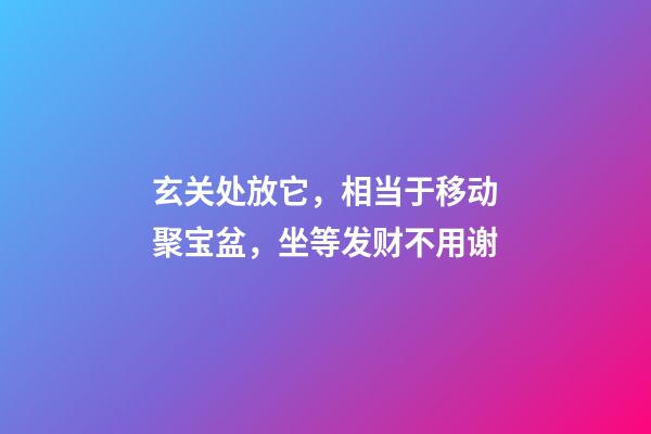 玄关处放它，相当于移动聚宝盆，坐等发财不用谢