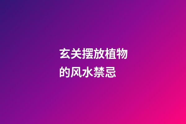玄关摆放植物的风水禁忌