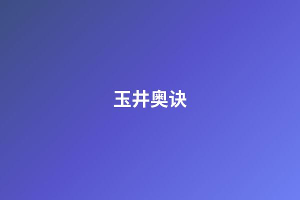 玉井奥诀