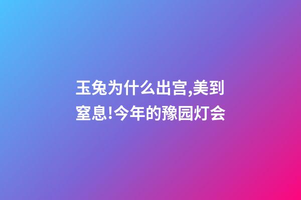玉兔为什么出宫,美到窒息!今年的豫园灯会-第1张-观点-玄机派