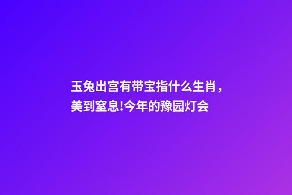 玉兔出宫有带宝指什么生肖，美到窒息!今年的豫园灯会-第1张-观点-玄机派