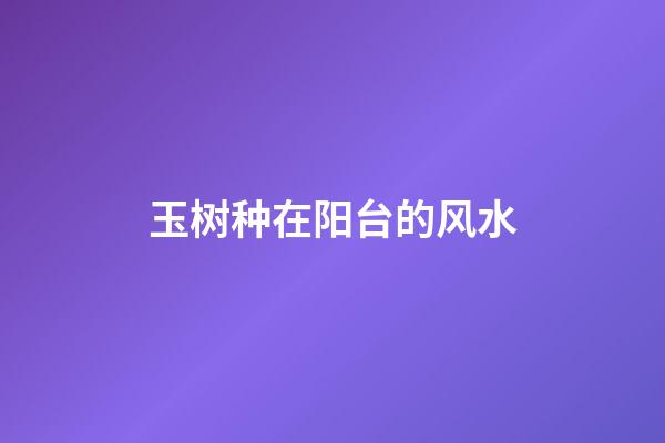 玉树种在阳台的风水