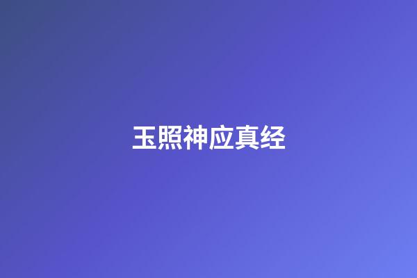 玉照神应真经