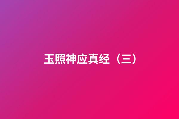 玉照神应真经（三）