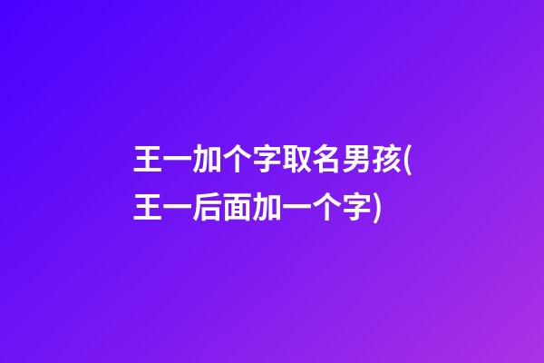 王一加个字取名男孩(王一后面加一个字)