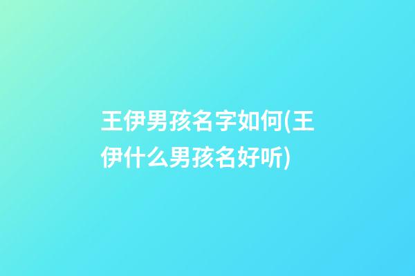 王伊男孩名字如何(王伊什么男孩名好听)