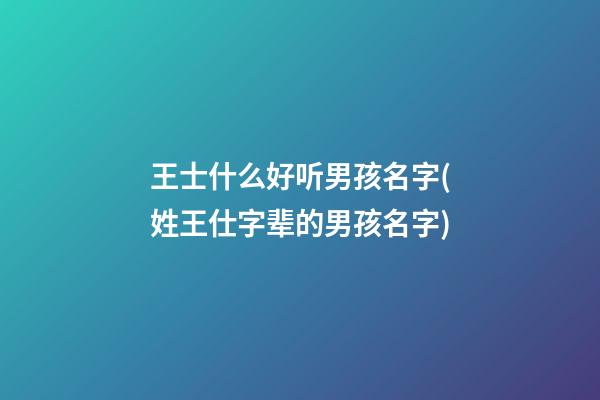 王士什么好听男孩名字(姓王仕字辈的男孩名字)