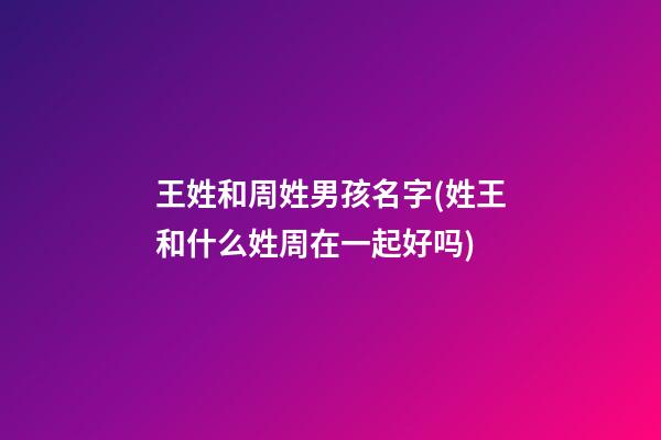 王姓和周姓男孩名字(姓王和什么姓周在一起好吗)