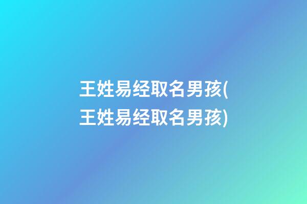 王姓易经取名男孩(王姓易经取名男孩)