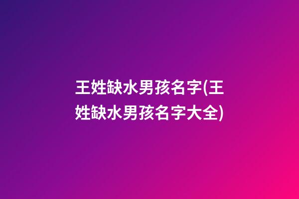 王姓缺水男孩名字(王姓缺水男孩名字大全)