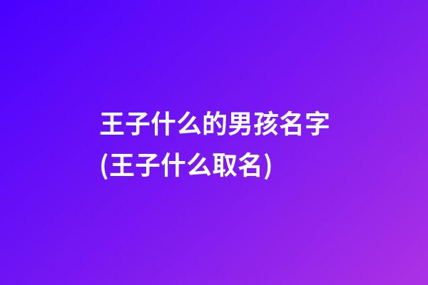 王子什么的男孩名字(王子什么取名)
