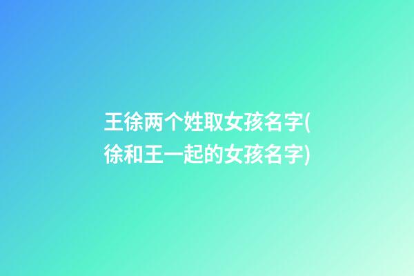 王徐两个姓取女孩名字(徐和王一起的女孩名字)