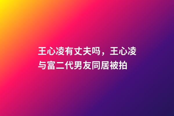 王心凌有丈夫吗，王心凌与富二代男友同居被拍-第1张-观点-玄机派