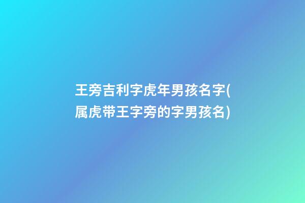 王旁吉利字虎年男孩名字(属虎带王字旁的字男孩名)