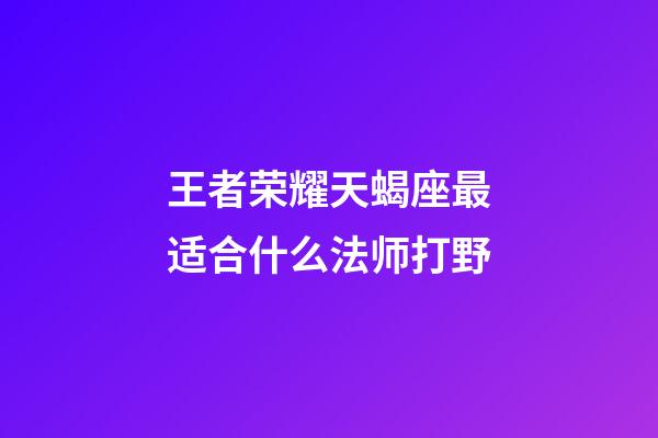 王者荣耀天蝎座最适合什么法师打野-第1张-星座运势-玄机派