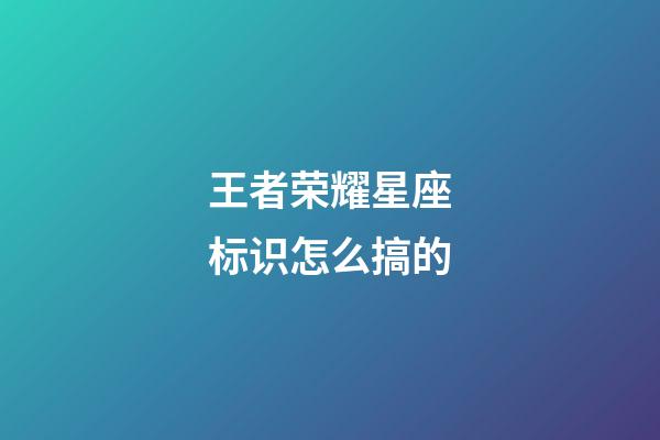 王者荣耀星座标识怎么搞的