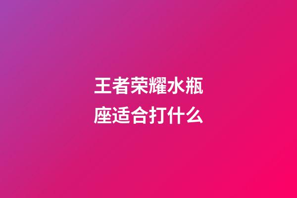 王者荣耀水瓶座适合打什么-第1张-星座运势-玄机派