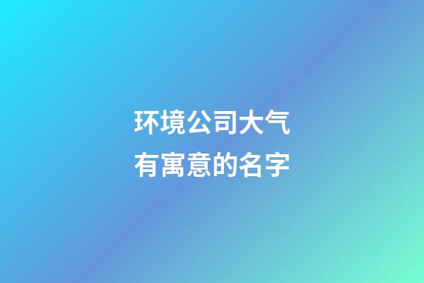 环境公司大气有寓意的名字