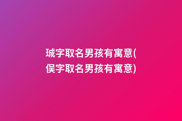 珹字取名男孩有寓意(俣字取名男孩有寓意)