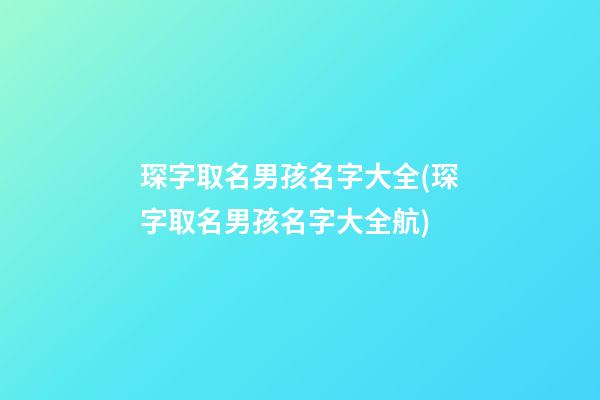 琛字取名男孩名字大全(琛字取名男孩名字大全航)