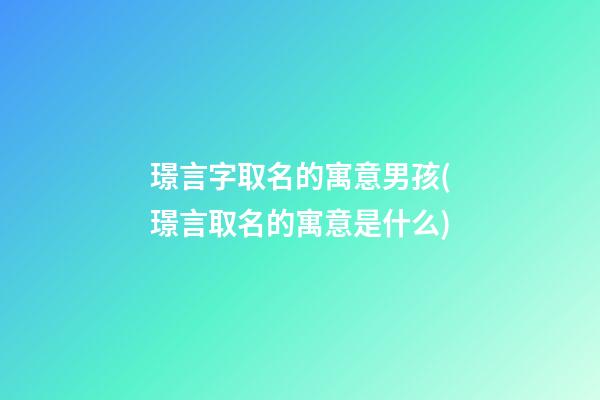 璟言字取名的寓意男孩(璟言取名的寓意是什么)
