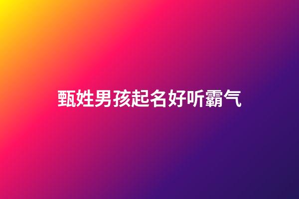 甄姓男孩起名好听霸气