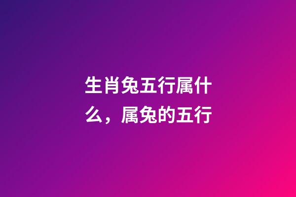 生肖兔五行属什么，属兔的五行