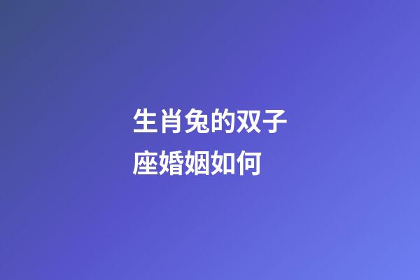 生肖兔的双子座婚姻如何-第1张-星座运势-玄机派