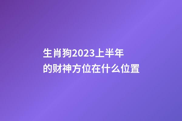 生肖狗2023上半年的财神方位在什么位置