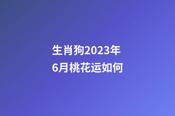 生肖狗2023年6月桃花运如何