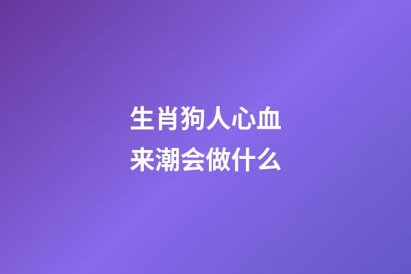 生肖狗人心血来潮会做什么