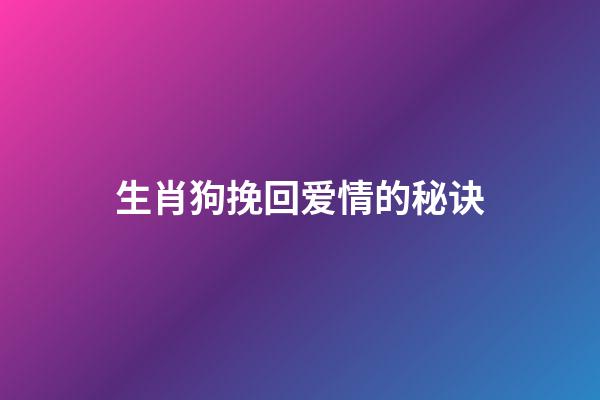 生肖狗挽回爱情的秘诀
